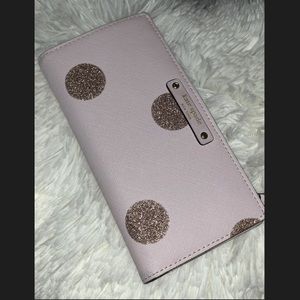 Kate Spade Pink Glitter Polkadot Wallet